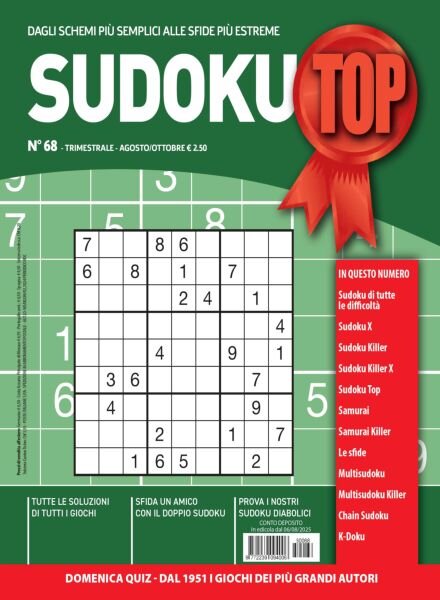 Sudoku Top – Agosto-Ottobre 2025 Cover