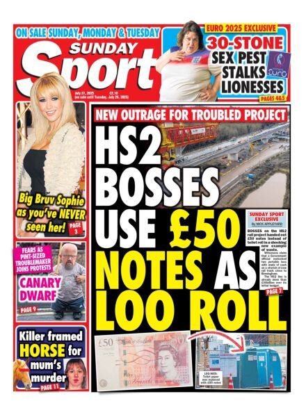 Sunday Sport – 27 July 2025 Cover