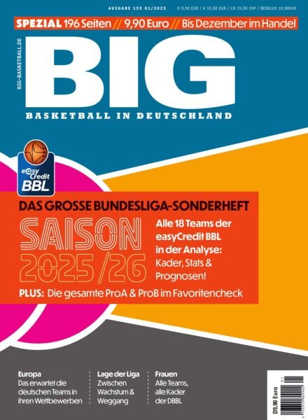 BIG Basketball in Germany – Ausgabe 155 2025 Cover
