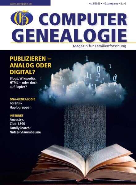 Computer Genealogie – September 2025 Cover