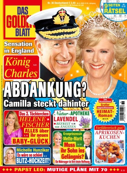 Das Goldene Blatt – 30 August 2025 Cover