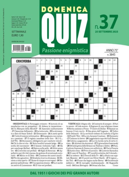 Domenica Quiz – 25 Settembre 2025 Cover
