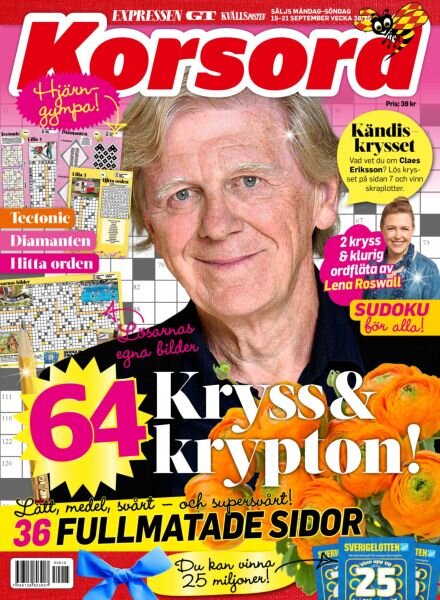 Korsord – 15 September 2025 Cover