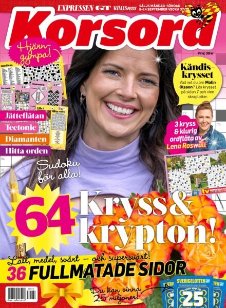 Korsord – 8 September 2025 Cover