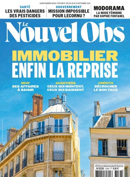 Le Nouvel Obs – 18 Septembre 2025 Cover