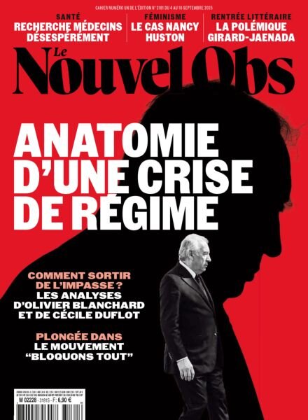 Le Nouvel Obs – 4 Septembre 2025 Cover