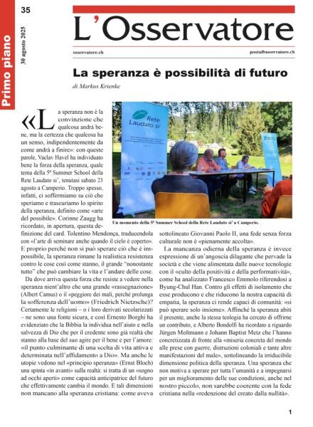 L’Osservatore – 30 Agosto 2025 Cover