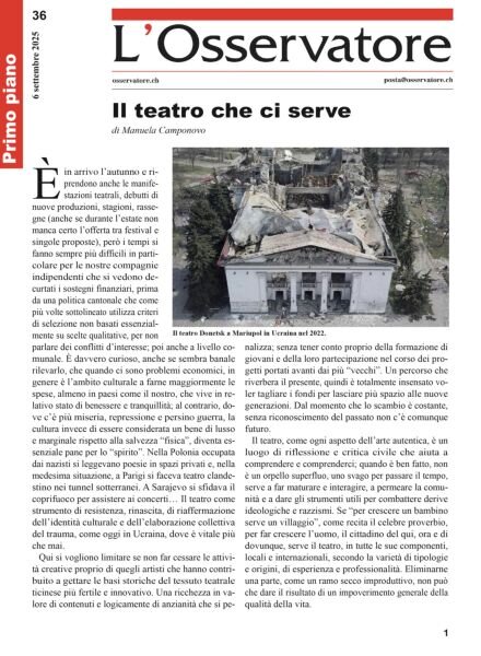 L’Osservatore – 6 Settembre 2025 Cover