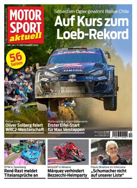 Motorsport aktuell – 16 September 2025 Cover