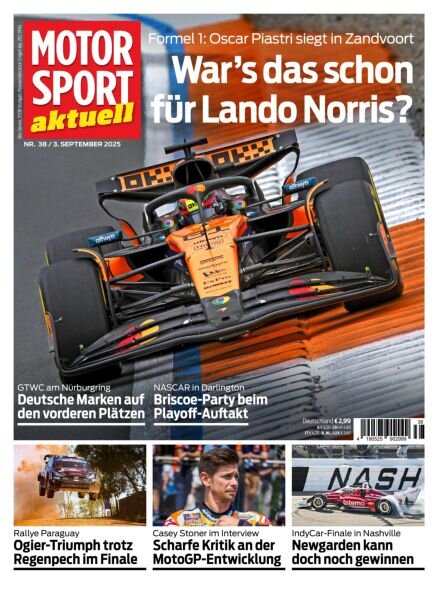 Motorsport aktuell – 2 September 2025 Cover