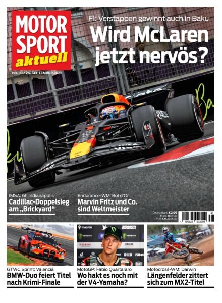 Motorsport aktuell – 23 September 2025 Cover