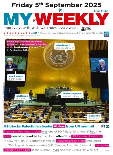 My Weekly fr – 5 Septembre 2025 Cover