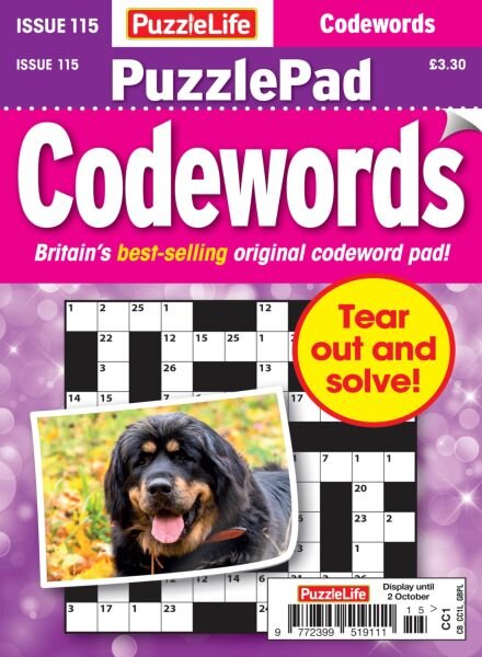 PuzzleLife PuzzlePad Codewords – September 2025 Cover