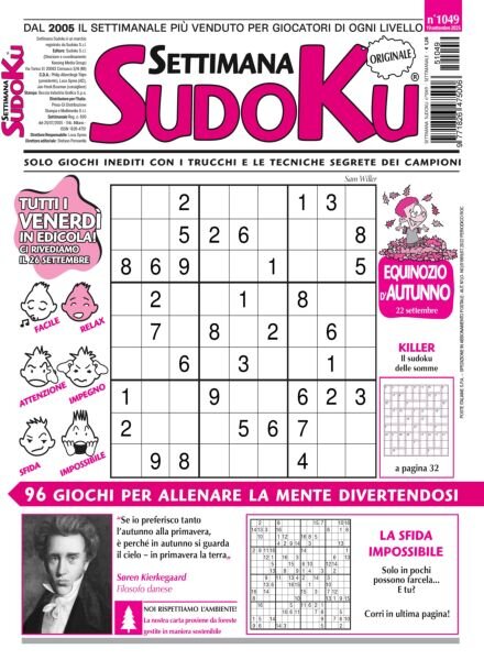 Settimana Sudoku – 19 Settembre 2025 Cover