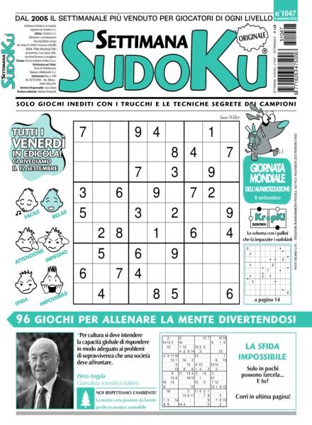 Settimana Sudoku – 5 Settembre 2025 Cover