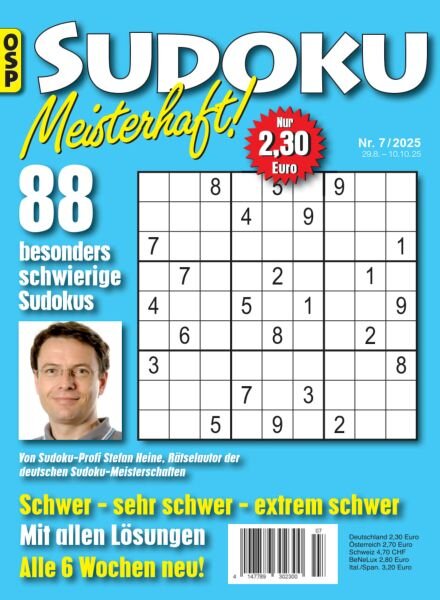 Sudoku Meisterhaft – Nr 7 2025 Cover