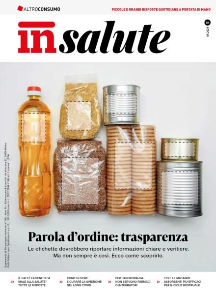 Altroconsumo InSalute – Aprile 2024 Cover