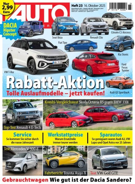 Auto Strassenverkehr – 15 Oktober 2025 Cover