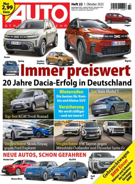 Auto Strassenverkehr – 30 September 2025 Cover