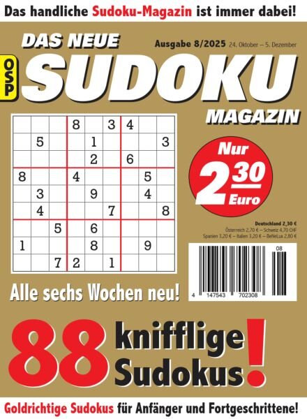 Das Neue Sudoku – Nr 8 2025 Cover