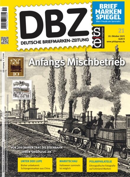 DBZ Deutsche Briefmarken-Zeitung – 20 Oktober 2025 Cover