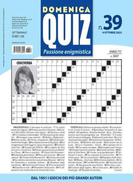 Domenica Quiz – 9 Ottobre 2025 Cover