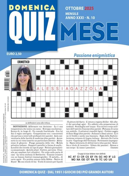 Domenica Quiz Mese – Ottobre 2025 Cover