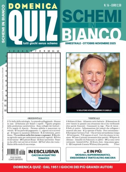 Domenica Quiz Schemi in Bianco – Ottobre-Novembre 2025 Cover