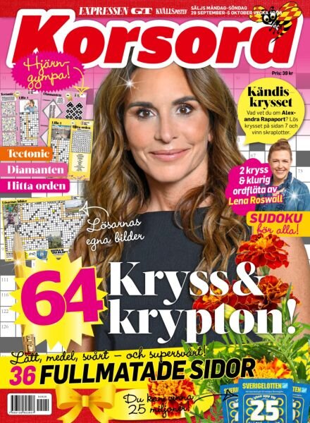 Korsord – 29 September 2025 Cover