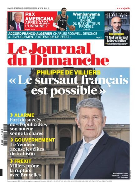 Le Journal du dimanche – 20 Octobre 2025 Cover