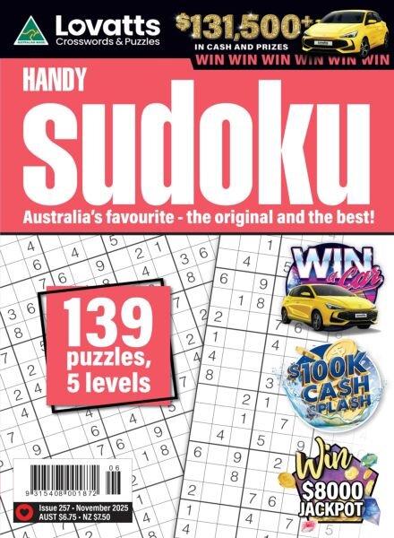 Lovatts Handy Sudoku – Issue 257 2025 Cover