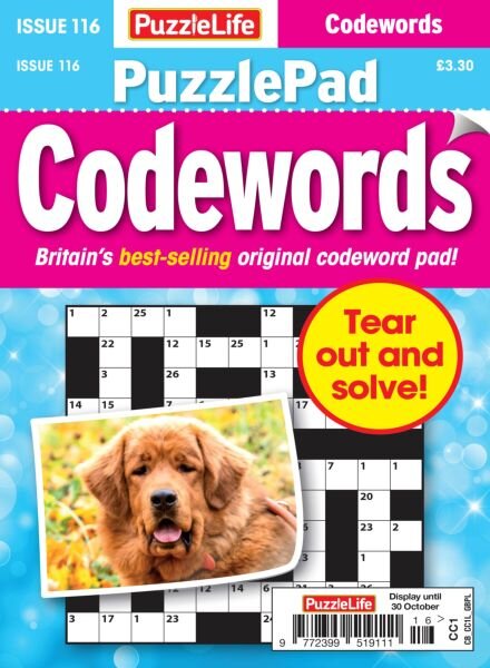 PuzzleLife PuzzlePad Codewords – October 2025 Cover