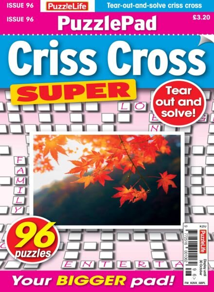 PuzzleLife PuzzlePad Criss Cross Super – October 2025 Cover