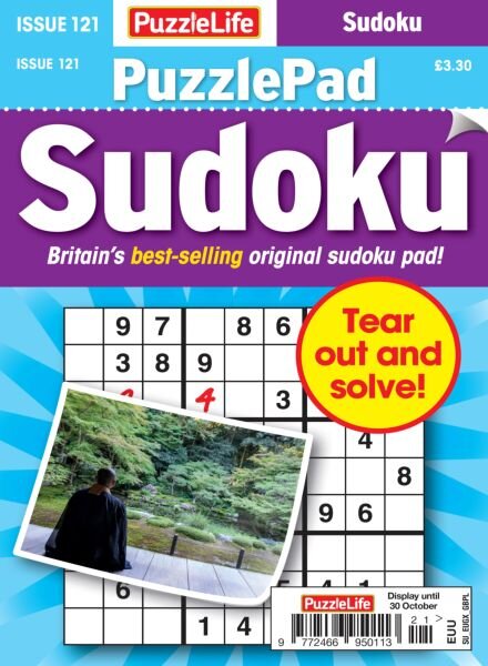PuzzleLife PuzzlePad Sudoku – October 2025 Cover