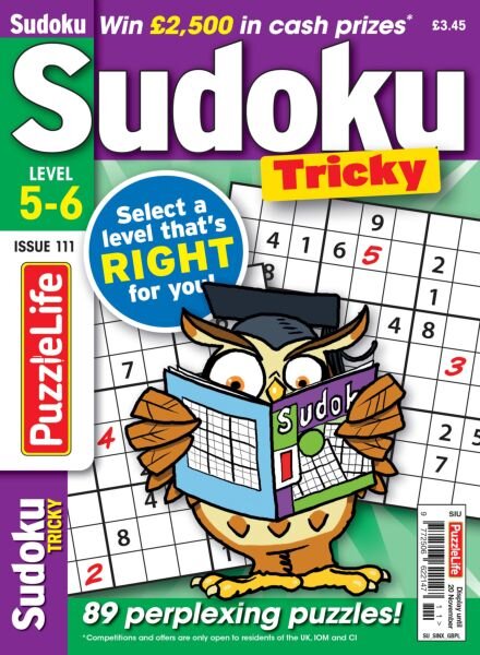 PuzzleLife Sudoku Tricky – October 2025 Cover