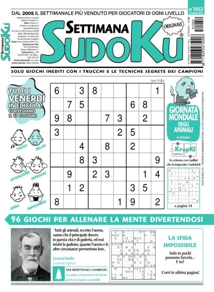 Settimana Sudoku – 10 Ottobre 2025 Cover