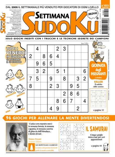 Settimana Sudoku – 3 Ottobre 2025 Cover