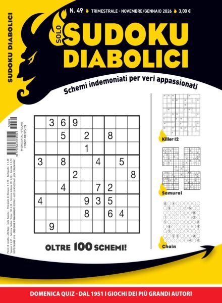Solo Sudoku Diabolici – Novembre-Dicembre 2025 – Gennaio 2026 Cover