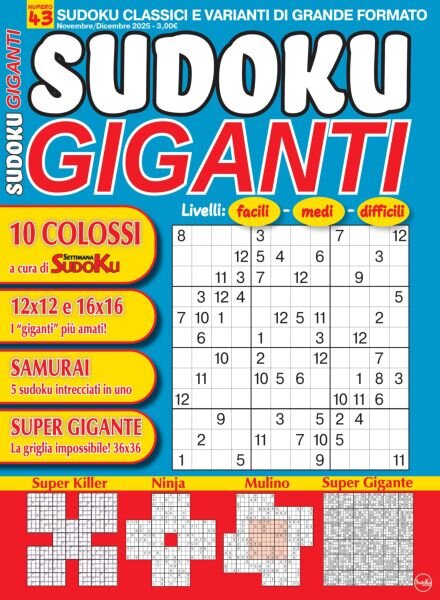 Sudoku Giganti – Novembre-Dicembre 2025 Cover