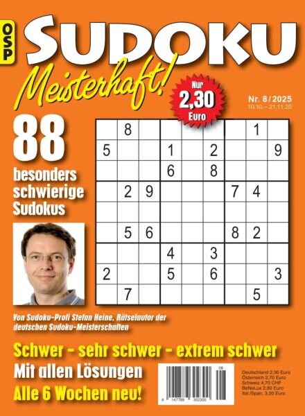 Sudoku Meisterhaft – Nr 8 2025 Cover