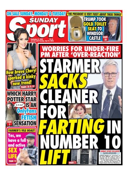 Sunday Sport – 21 September 2025 Cover