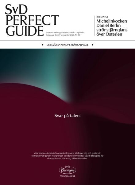 SvD Perfect Guide – 27 September 2025 Cover
