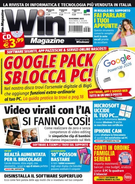 Win Magazine – Novembre 2025 Cover
