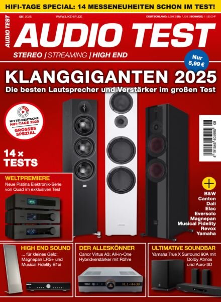 Audio Test – Ausgabe 8 2025 Cover