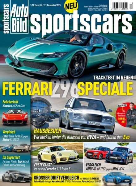 Auto Bild Sportscars – Dezember 2025 Cover