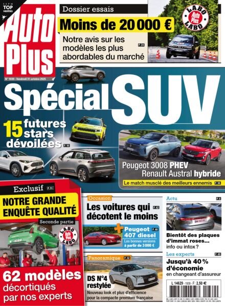 Auto Plus France – 31 Octobre 2025 Cover