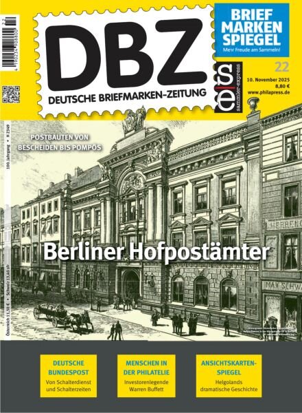DBZ Deutsche Briefmarken-Zeitung – 10 November 2025 Cover