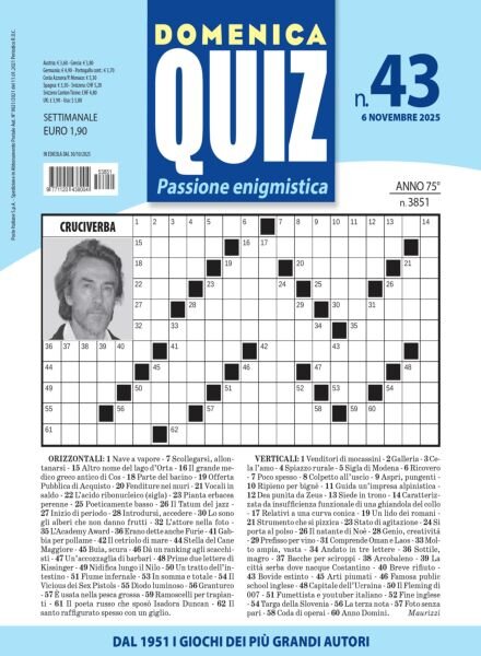 Domenica Quiz – 6 Novembre 2025 Cover