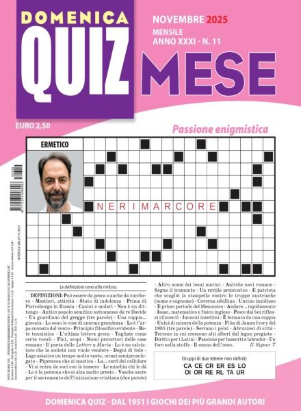 Domenica Quiz Mese – Novembre 2025 Cover