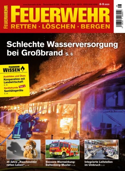 Feuerwehr Magazin – August-September 2025 Cover